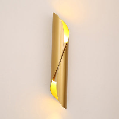 Contemporary Nordic Strip Spiral Iron 2-Light Wall Sconce Lamp For Hallway