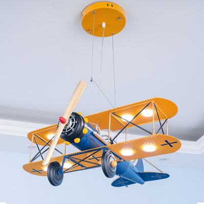 Contemporary Creative Kids Aircraft Hardware Acrylic LED Chandelier For Bedroom