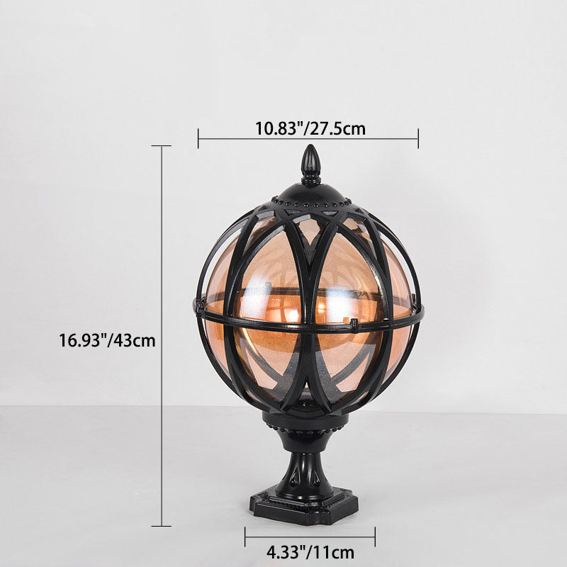 Traditional Colonial Globe Glass Aluminum 1-Light Outdoor Light For Garden