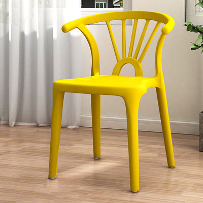 Contemporary Scandinavian Arc Plastic Stackable Dining Chair Backrest For Dining Room