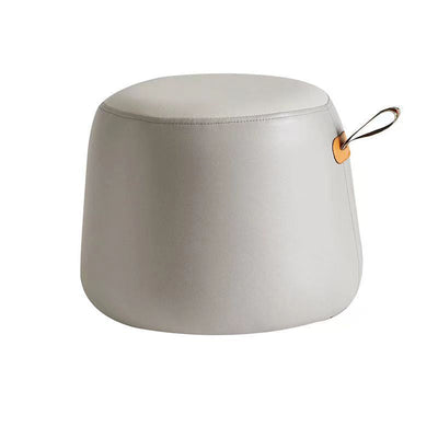 Contemporary Simplicity Cylinder Fabric Pouf Low Stool For Living Room