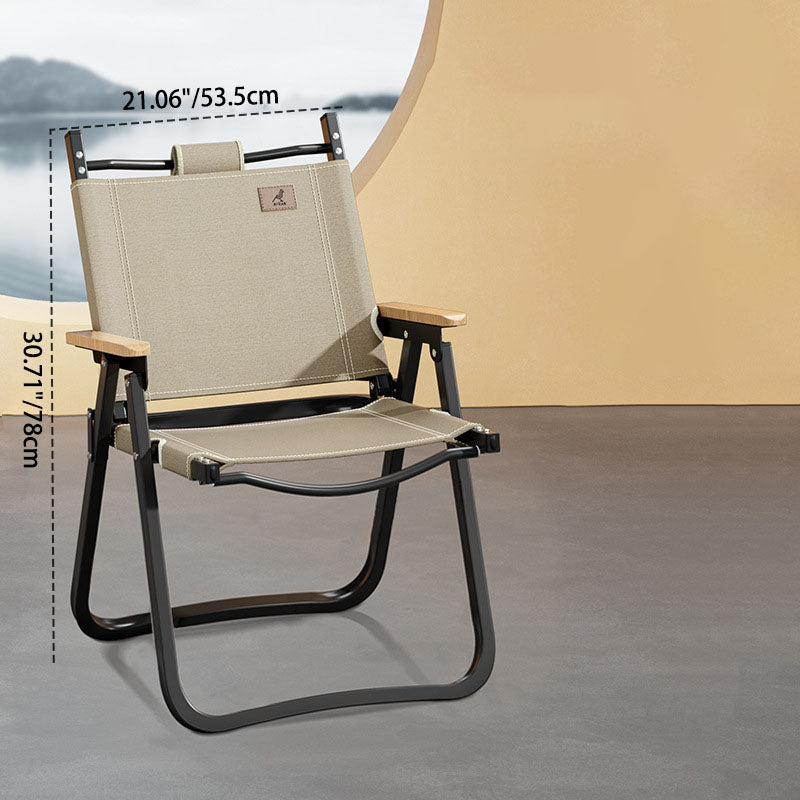 Contemporary Scandinavian Square Frame Alloy Wood Oxford Cloth Patio Dining Chair Foldable Backrest For Outdoor