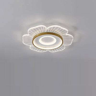 Modern Minimalist Floral Aluminum Acrylic LED Flush Mount Ceiling Light For Living Room