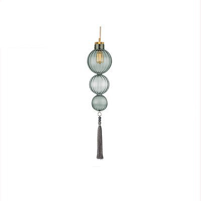 Traditional Chinese Stained Glass Gourd 1-Light Pendant Light For Living Room