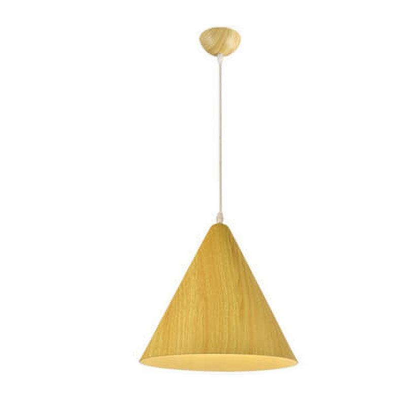 Nordic Creative Wood Grain Cone Aluminum 1-Light Pendant Light