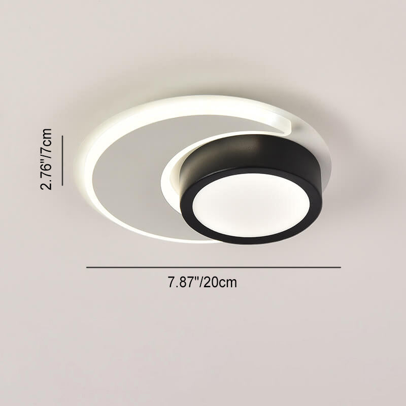 Nordic Minimalist Square Round Geometric Ring Design LED Flush Mount Ceiling Light