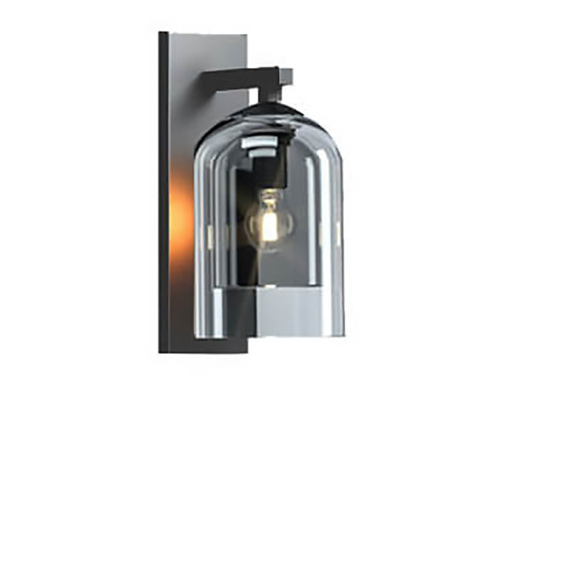 Contemporary Nordic Dual Glass Cup Overlapping Iron 1-Light Wall Sconce Lamp For Living Room