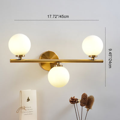 Modern Mid-Century Glass Ball 1/2/3-Light Wall Sconce Lamp For Bedroom