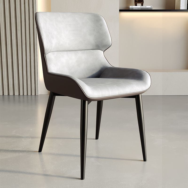 Contemporary Luxury Square PU Leather Upholstered Dining Chair Backrest For Dining Room