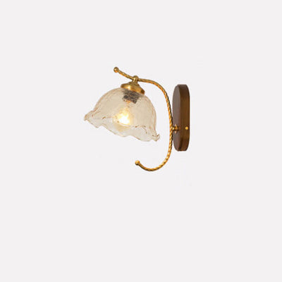 French Vintage Cream Glass Petal 1-Light Wall Sconce Lamp