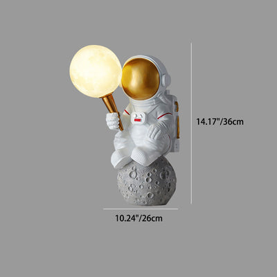 Contemporary Creative Cartoon Astronaut Resin ABS 1-Light Wall Sconce Lamp For Bedroom