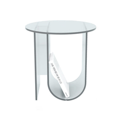 Contemporary Nordic Curved Acrylic End Table Storage For Living Room