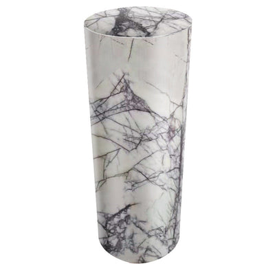 Contemporary Luxury Round Natural Marble End Table 1-Tier For Living Room