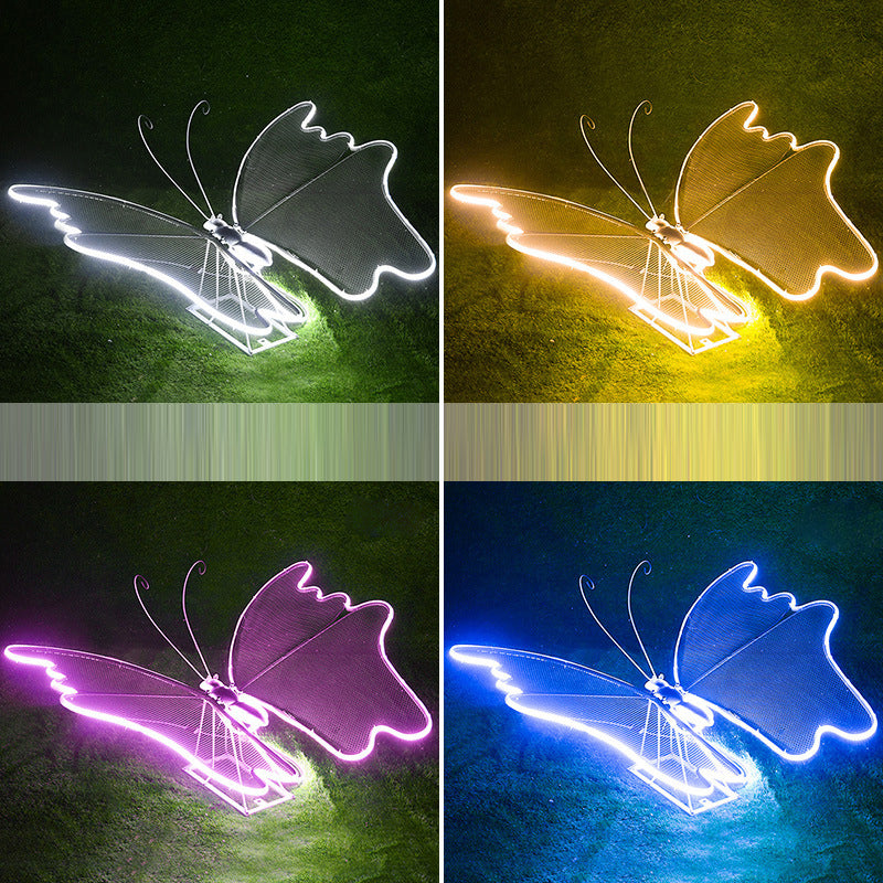 Modern Art Deco Waterproof Fiberglass Butterfly LED Landscape Lighting Outdoor Light For Garden