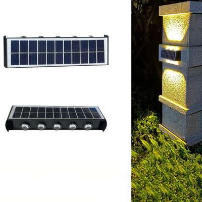 Modern Simplicity Solar Waterproof Rectangular ABS PMMA LED Wall Sconce Lamp For Outdoor Patio