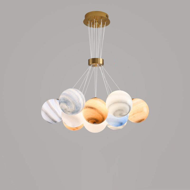 Contemporary Creative Moon Glass Bubble 7/13/19-Light Chandelier For Living Room