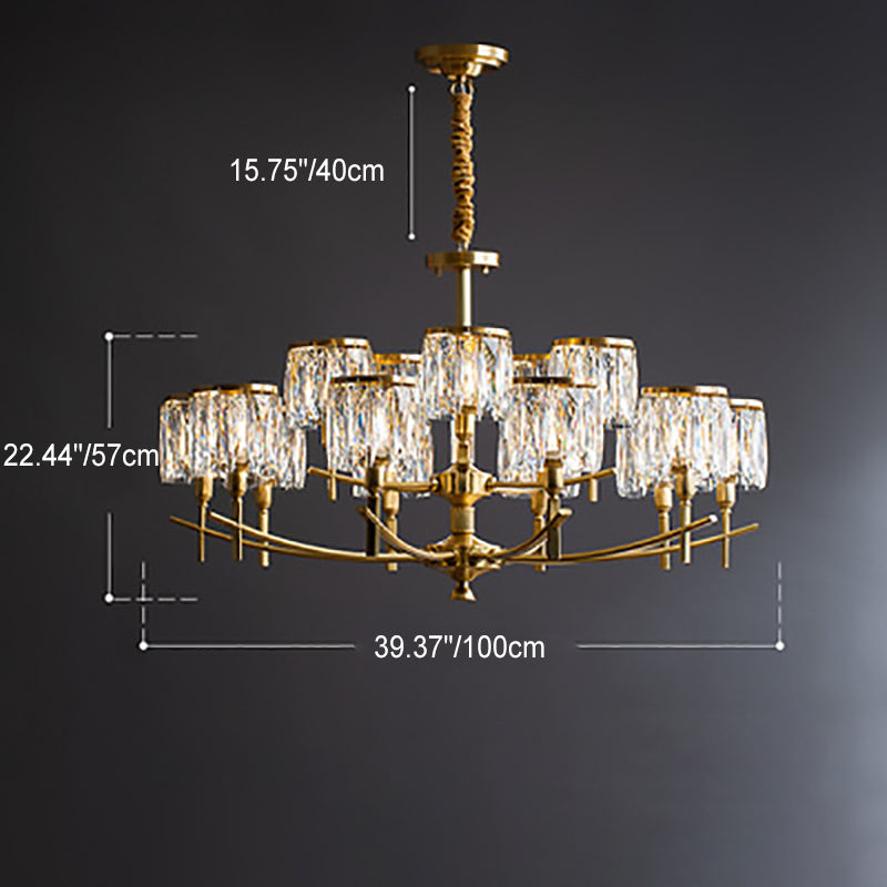 Contemporary Luxury Branch Crystal Copper 6/8/10/15 Light Chandelier For Living Room