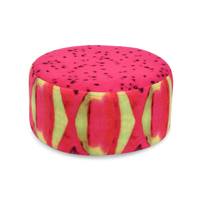 Contemporary Creative Fruit Pattern Round Fabric Pouf Footstool For Living Room