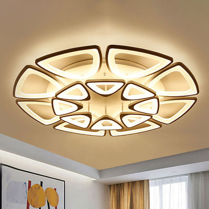 Contemporary Creative Combination Triangle Hardware Acrylic LED Flush Mount Ceiling Light For Living Room