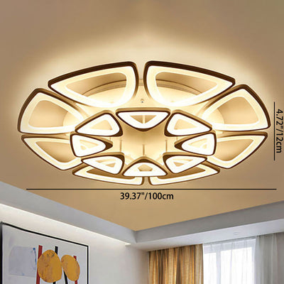 Contemporary Creative Combination Triangle Hardware Acrylic LED Flush Mount Ceiling Light For Living Room