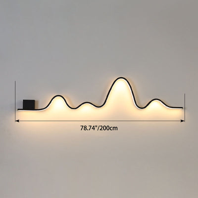 Modern Minimalist Solar Waterproof Strip Mountain Iron Aluminium Silica LED Wall Sconce Lamp For Outdoor Patio