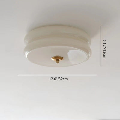 Modern Minimalist Round Iron Glass LED Flush Mount Ceiling Light For Living Room