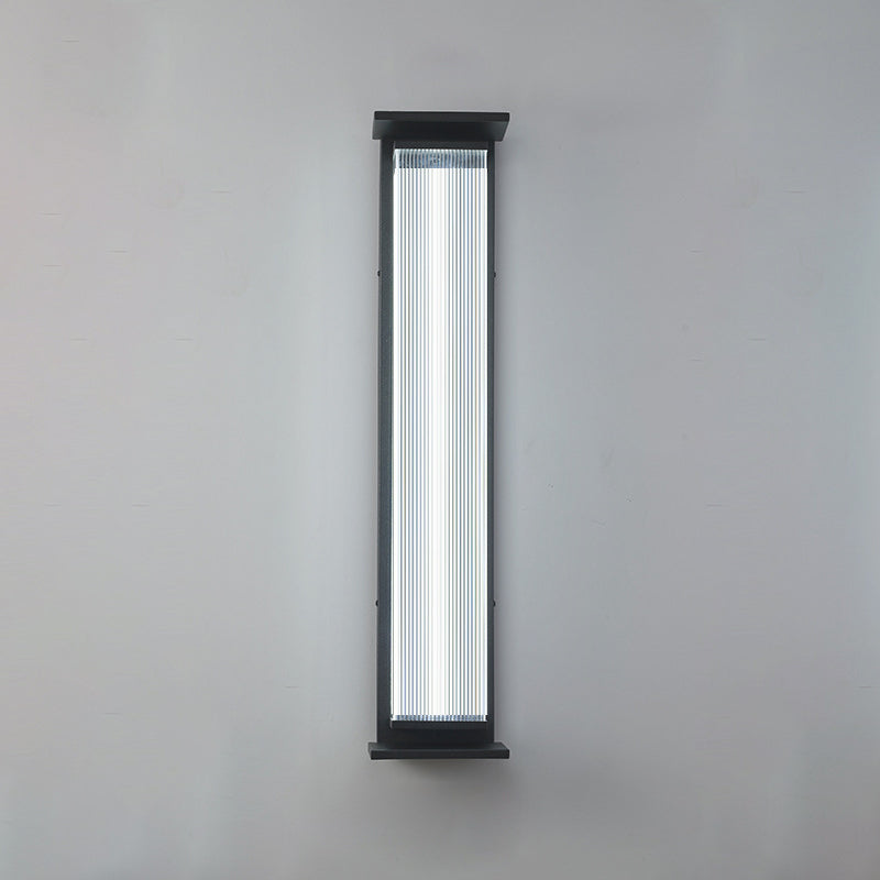 Modern Minimalist Waterproof Rectangular Stainless Steel Acrylic LED Wall Sconce Lamp For Outdoor Patio