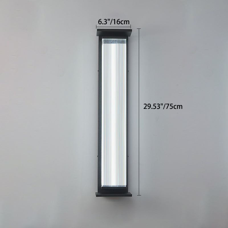 Modern Minimalist Waterproof Rectangular Stainless Steel Acrylic LED Wall Sconce Lamp For Outdoor Patio