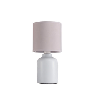 Modern Minimalist Cylindrical Cone Ceramic Fabric 1-Light Table Lamp For Bedroom