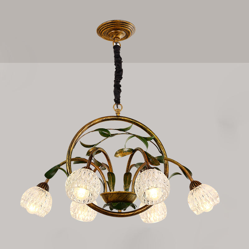 Traditional French Round Iron Glass Crystal 6/8/10 Light Chandelier For Bedroom