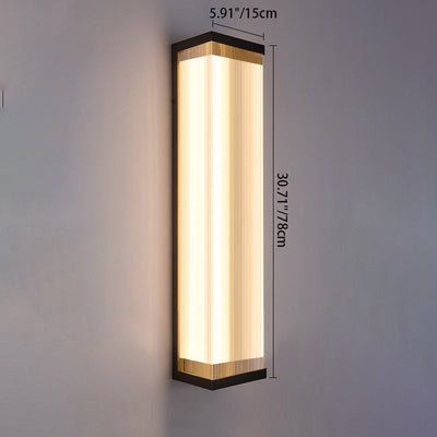 Modern Minimalist Waterproof Rectangular Stainless Steel Acrylic LED Outdoor Wall Sconce Lamp For Outdoor Patio