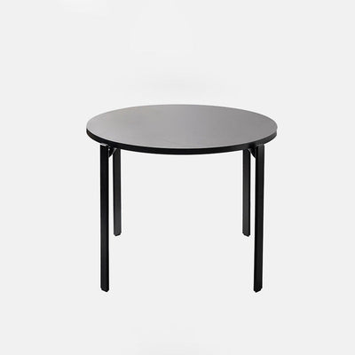 Contemporary Retro Round Wood Poplar Core Panel Dining Table For 2/4 Seats