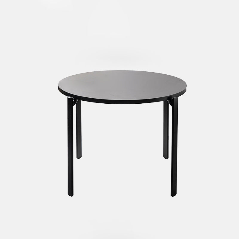 Contemporary Retro Round Wood Poplar Core Panel Dining Table For 2/4 Seats