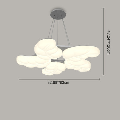 Contemporary Creative PE Leaves Shade Iron LED Pendant Light For Living Room