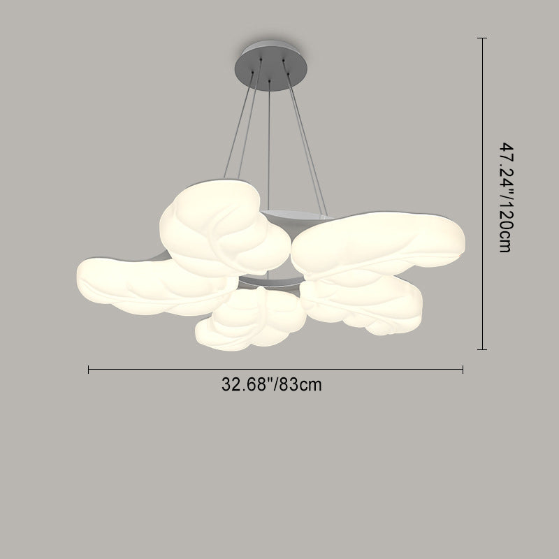 Contemporary Creative PE Leaves Shade Iron LED Pendant Light For Living Room