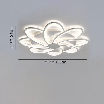 Contemporary Creative Petal Hardware Acrylic LED Semi-Flush Mount Ceiling Light For Living Room