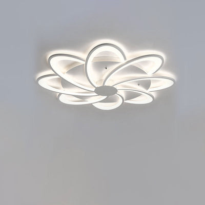 Contemporary Creative Petal Hardware Acrylic LED Semi-Flush Mount Ceiling Light For Living Room