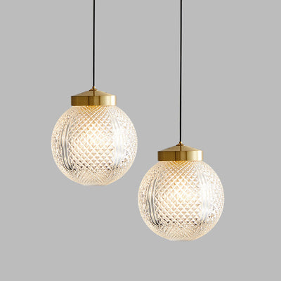 Nordic Light Luxury Simple Glass Ball 1-Light Pendant Light