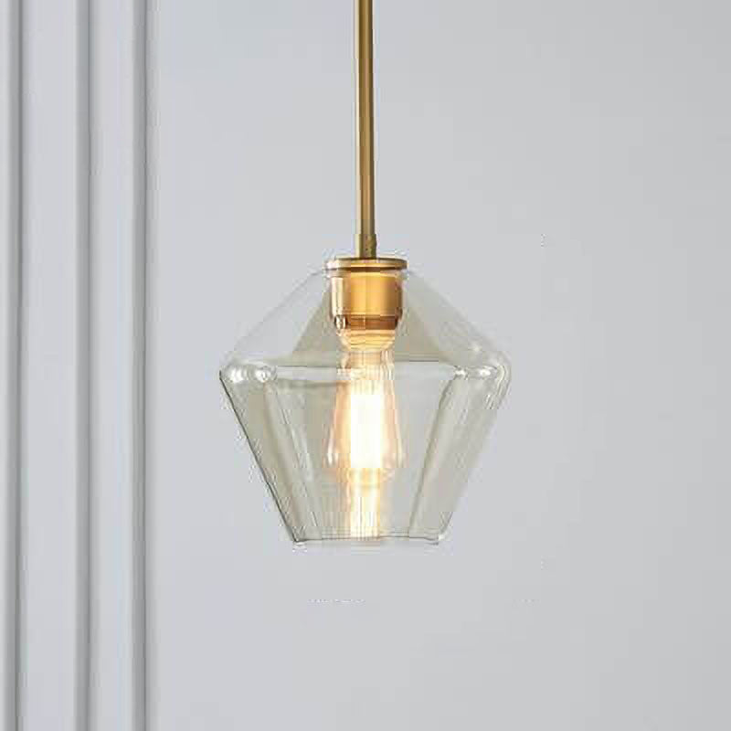 Nordic Creative Polygonal Glass 1-Light Pendant Light