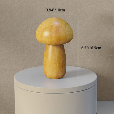 Contemporary Creative Mushroom Rubberwood Beechwood LED Table Lamp For Bedroom