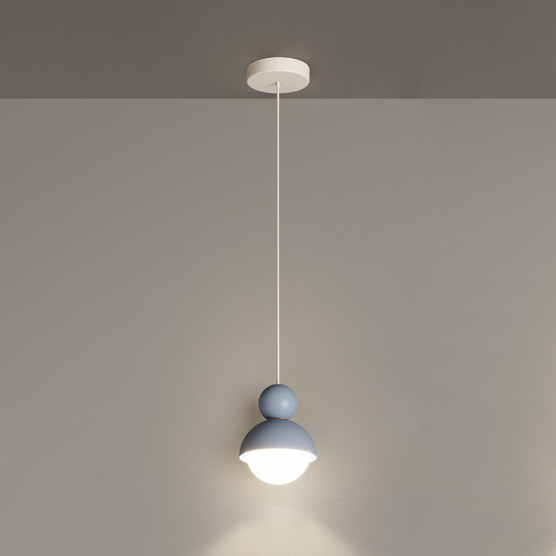 Modern Minimalist Cream Round Bowl Cone Iron 1-Light Pendant Light For Living Room