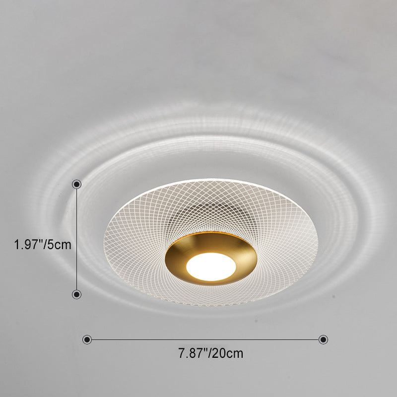 Modern Minimalist Round Flower Square Acrylic Metal LED Semi-Flush Mount Ceiling Light For Bedroom