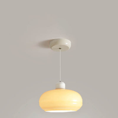 Modern Creative Persimmon Round Glass Shade 1-Light Pendant Light