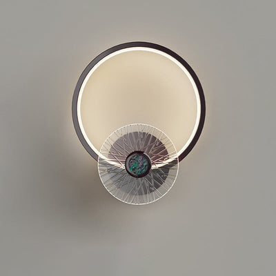 Contemporary Creative Geometric Semi-circle Acrylic Hardware LED Wall Sconce Lamp For Bedroom