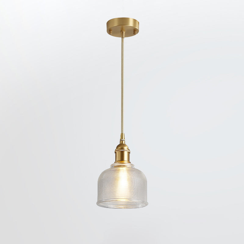 Modern Minimalist Cylindrical Trapezoidal Brass Glass 1/2/3 Light Island Light Chandelier For Dining Room