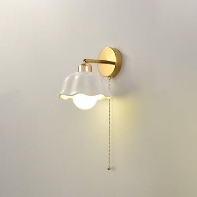 Modern Art Deco Flower Round 1-Light Wall Sconce Lamp For Bedroom