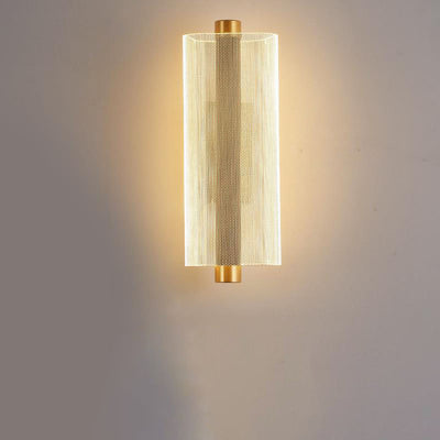 Modern Mid-Century Cylinder Hardware Acrylic LED Wall Sconce Lamp For Bedroom