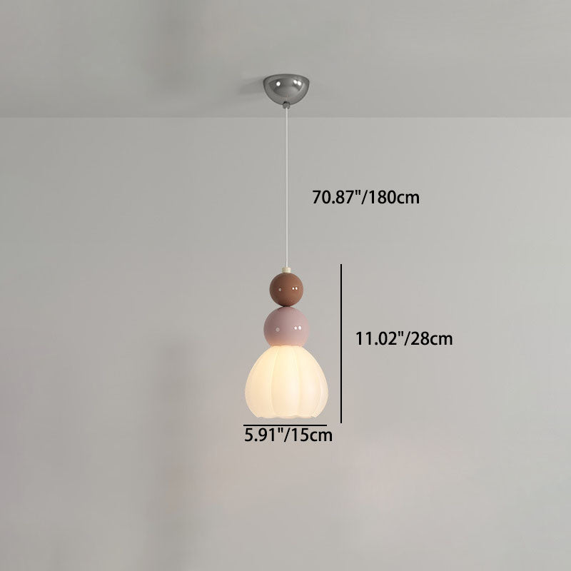 Modern Minimalist Multi-Tier Orb Iron PVC 1-Light Pendant Light For Bedroom