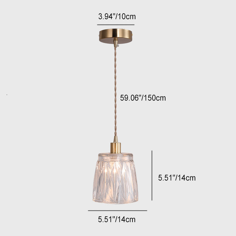 Contemporary Luxury Brass Flower Glass Shade 1-Light Pendant Light For Living Room