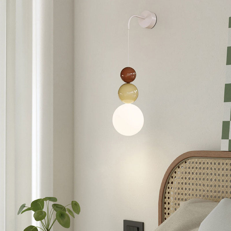 Modern Minimalist Multi Orb Iron Plastic 1-Light Wall Sconce Lamp For Bedroom